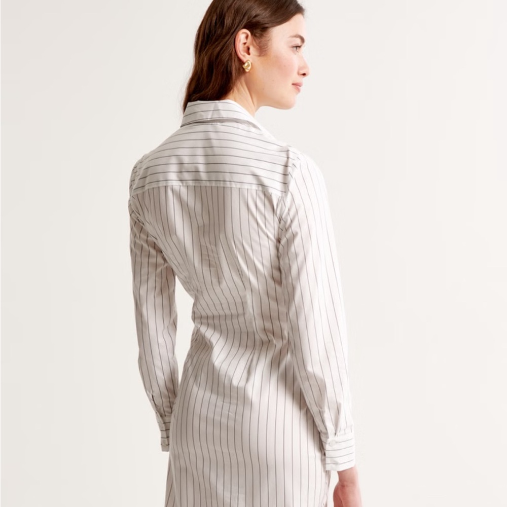 Abercrombie & Fitch Line Sleeve Wrap Shirt Dress - Picture 2 of 9